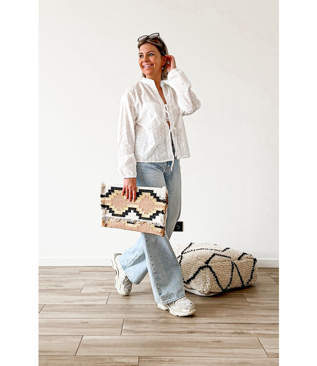 Cute broderie blouse white