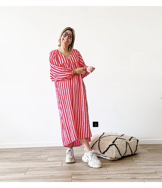Oversized dress pink/red
