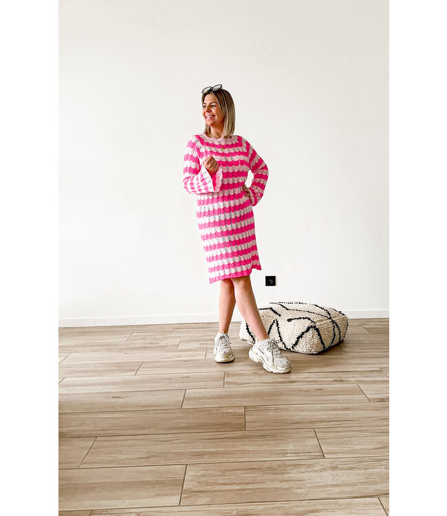 Knitted dress rose/fuchsia