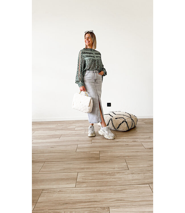 Stretch jeans skirt grey