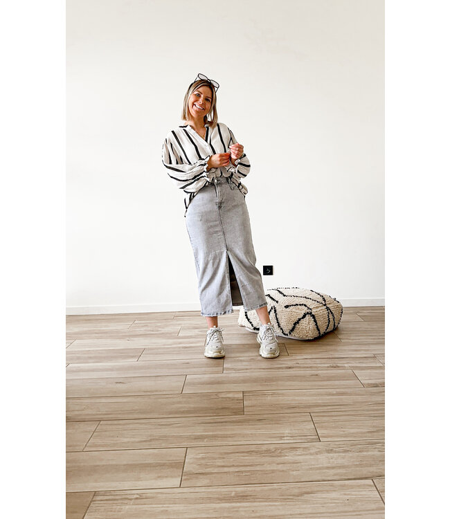 Stretch jeans skirt grey
