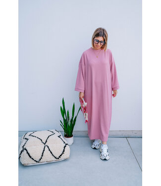 Oversized structured dress rose