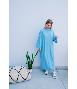 Oversized structured dress light blue