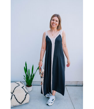 Maxi dress black/beige