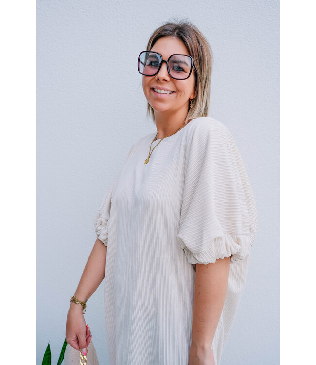 Corduroy dress light beige