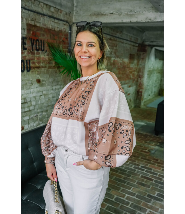 Paisley sweater beige