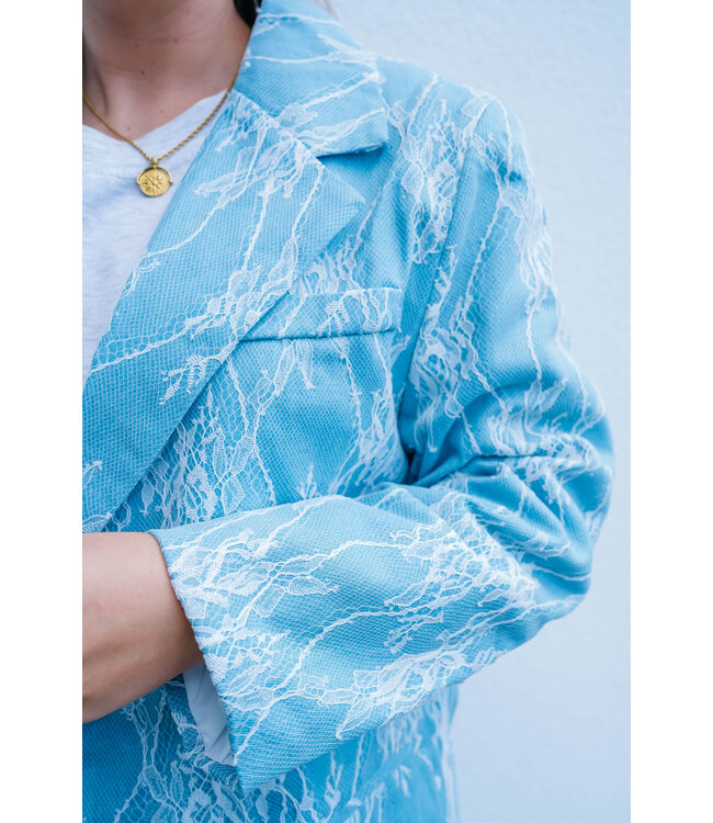 Lace blazer blue