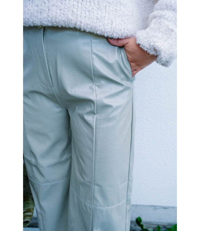 Cropped wide pants soft green