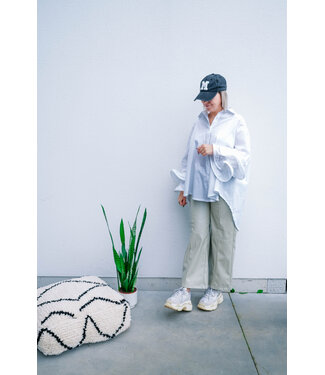 Cropped wide pants soft green