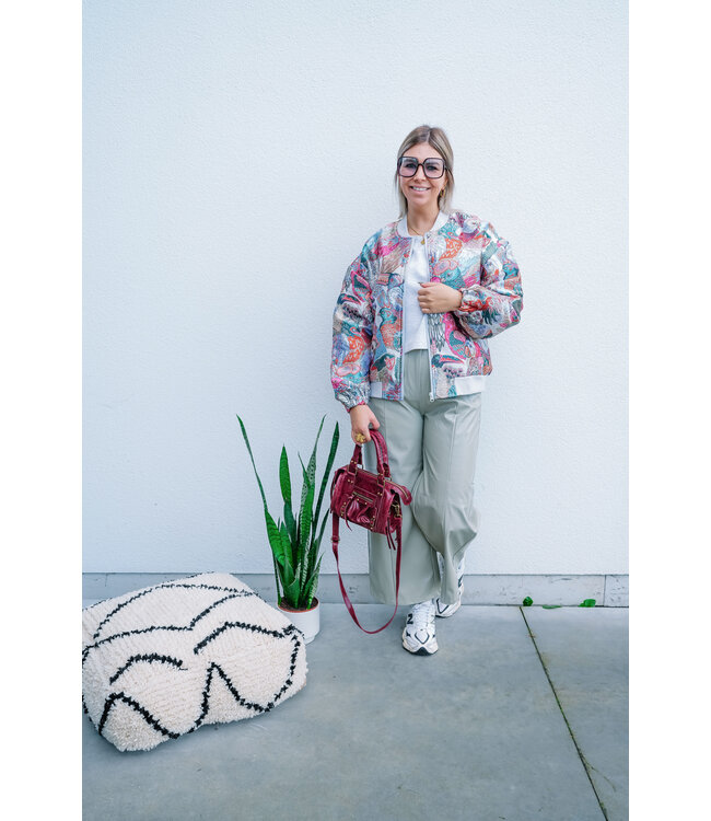 Cropped wide pants soft green