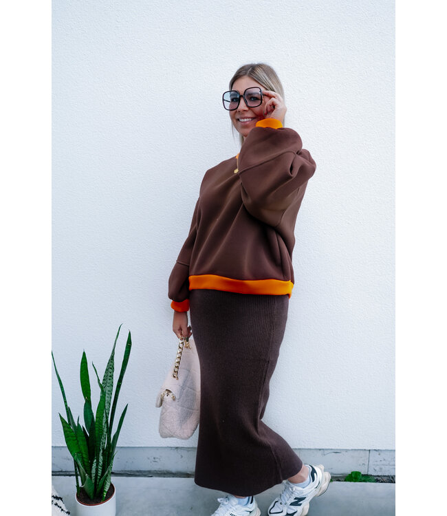 Sweater brown/orange