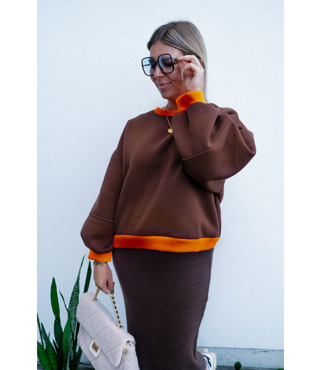 Sweater brown/orange