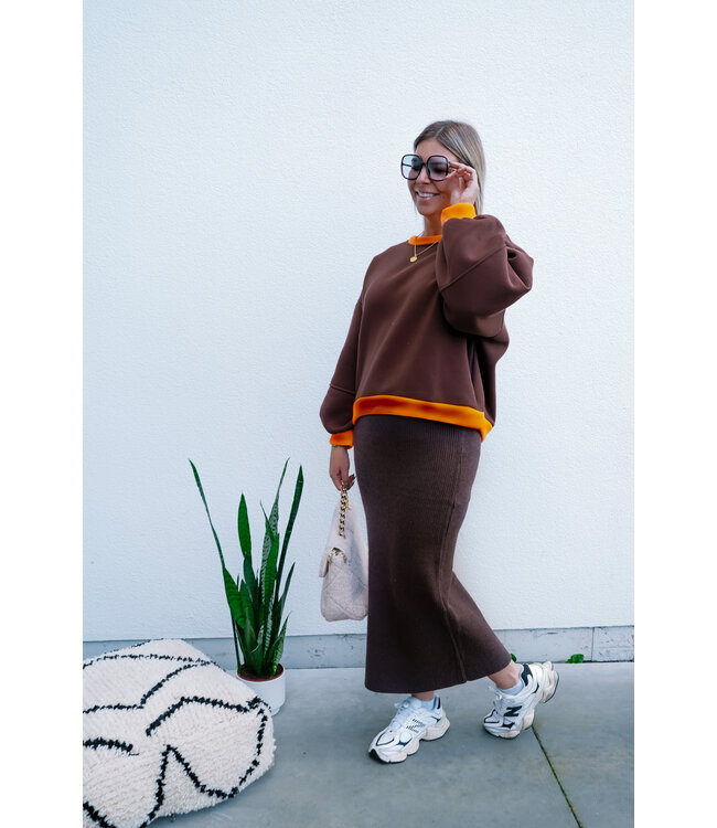 Sweater brown/orange