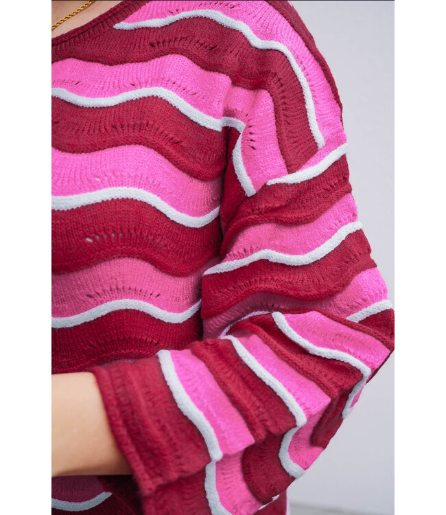 Knitted dress pink/red