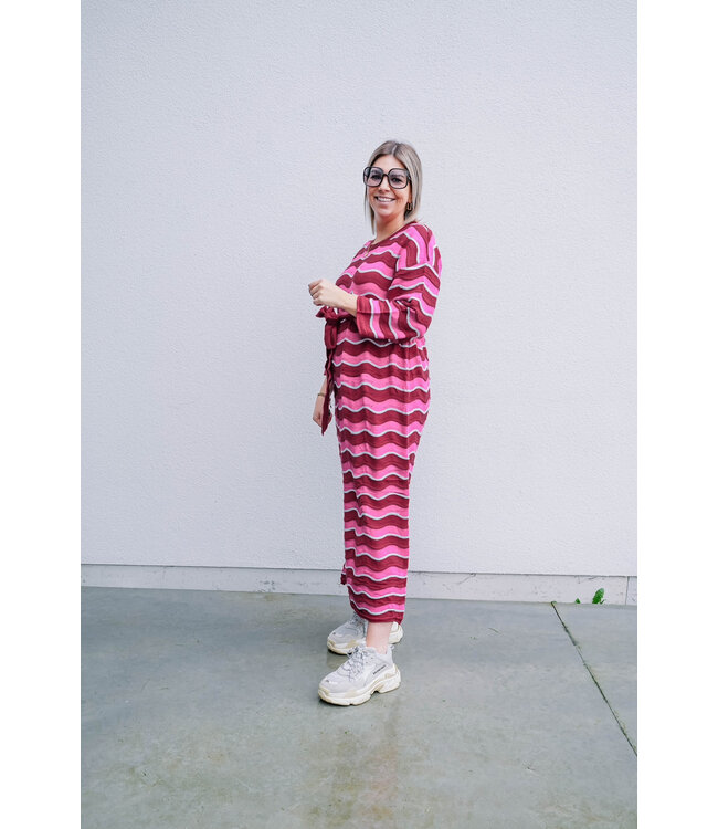 Knitted dress pink/red