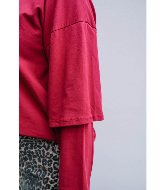 T-shirt longsleeve bordeaux