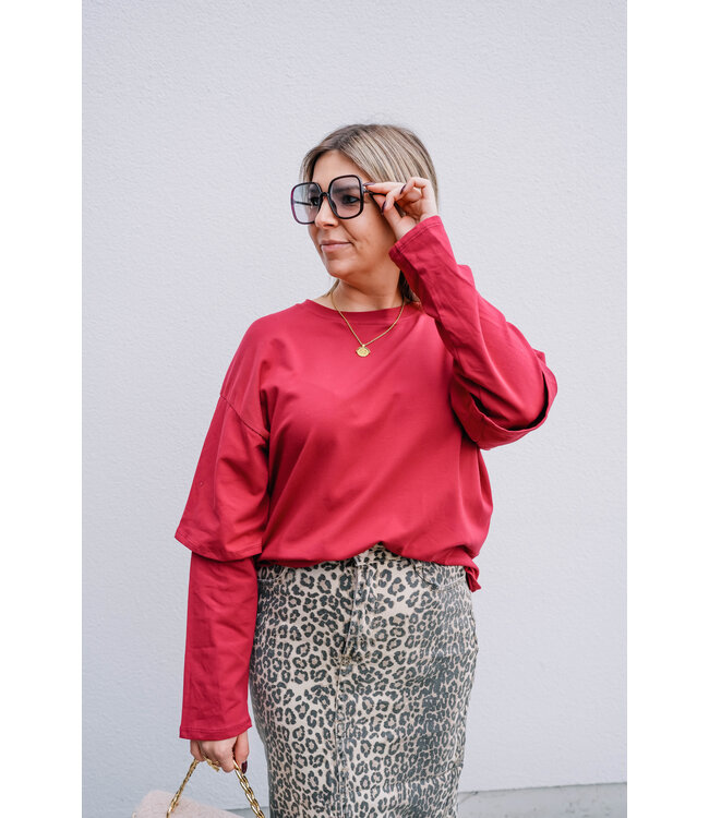 T-shirt longsleeve bordeaux