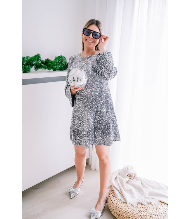 Cute sequins dress grey/silver