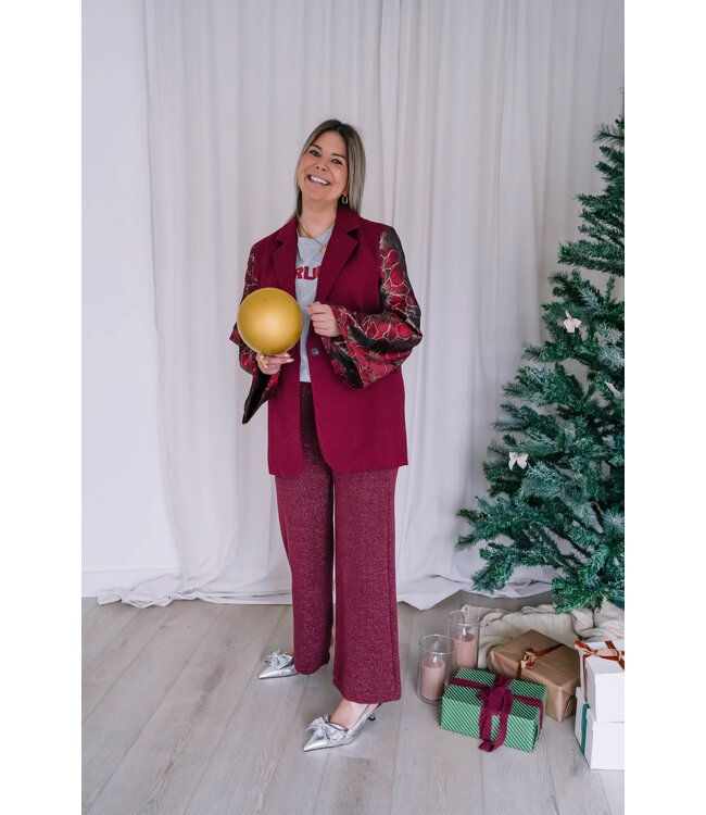 Glitter pants burgundy