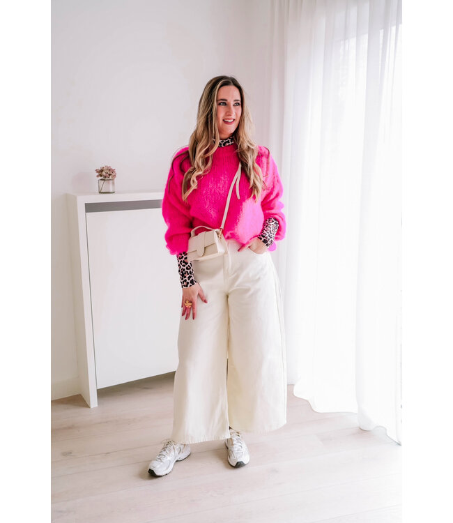 Super wide jeans cream