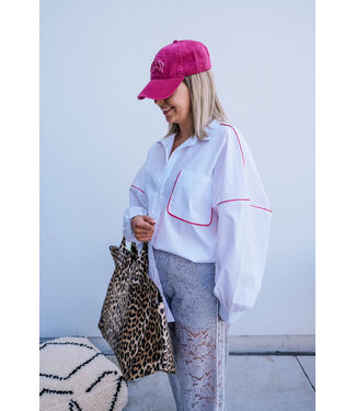 Oversized shirt fuchsia details