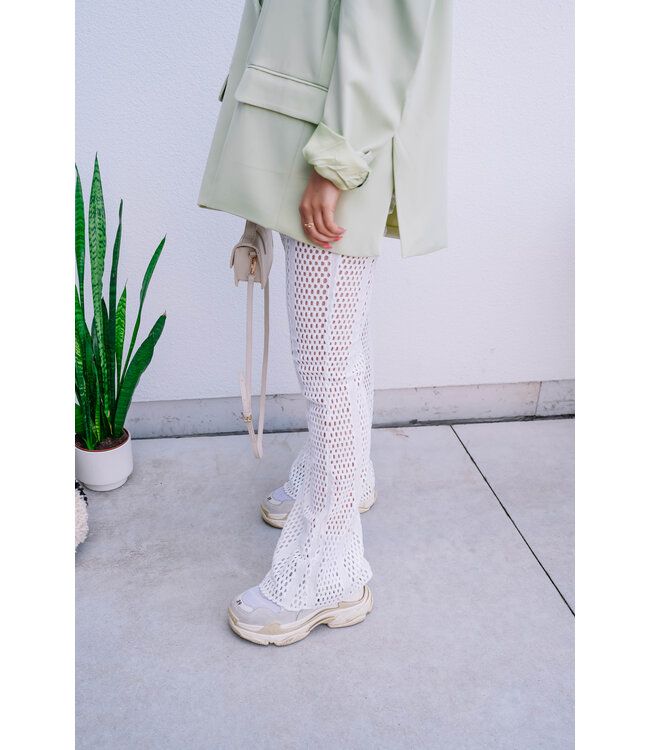 Flared crochet pants