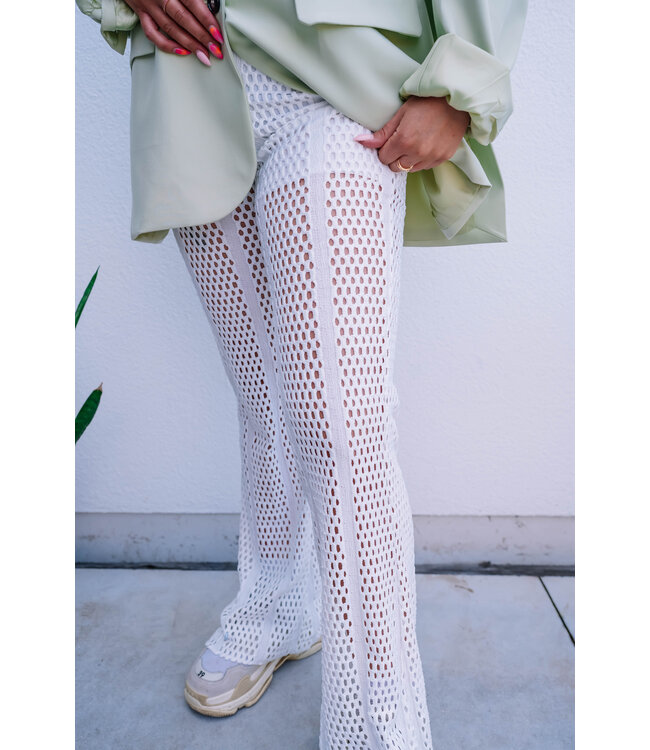 Flared crochet pants