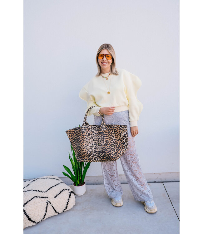 Cropped sweater special sleeves yellow