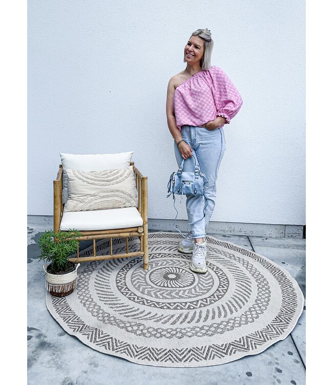 Terry one shoulder top pink