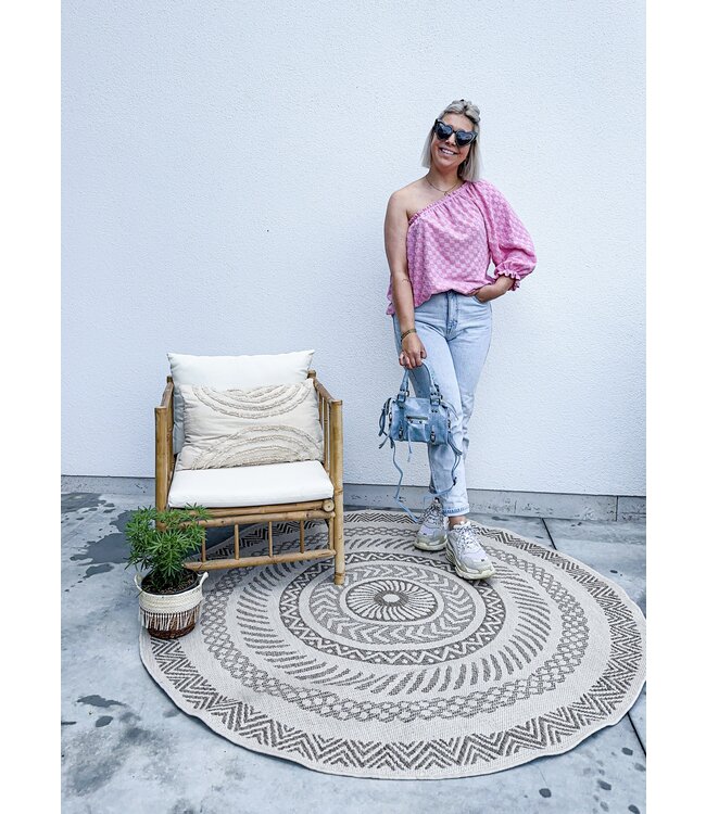 Terry one shoulder top pink