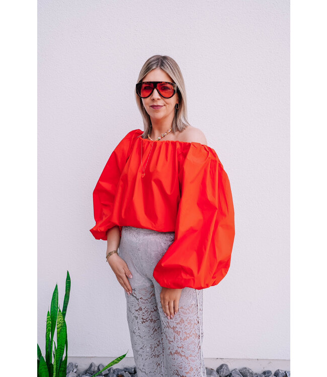 Off shoulder blouse orange