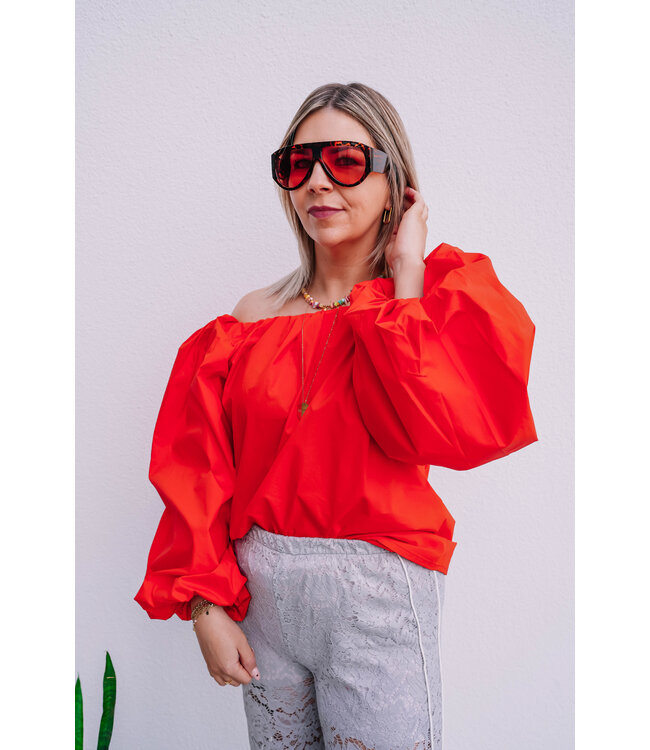 Off shoulder blouse orange
