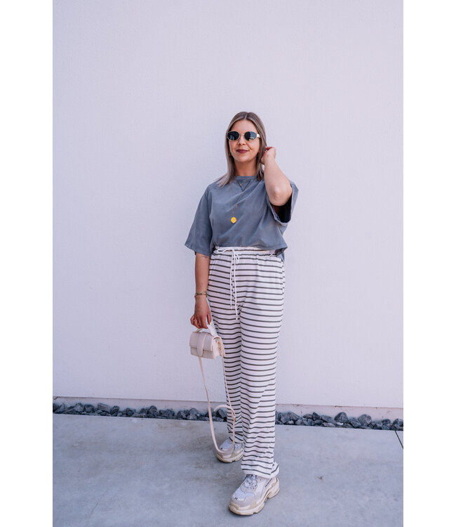 Striped pants khaki