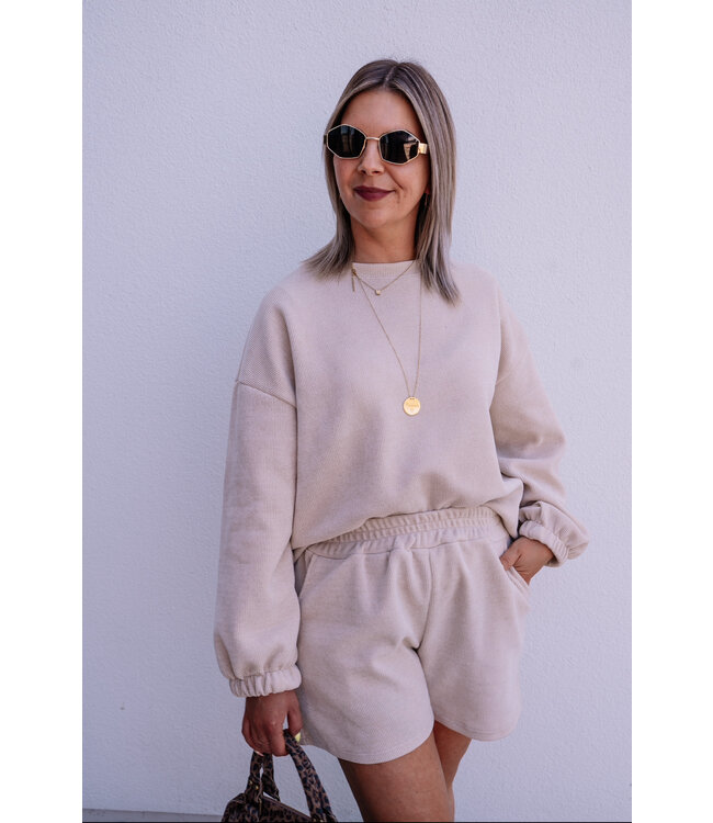 Corduroy set beige