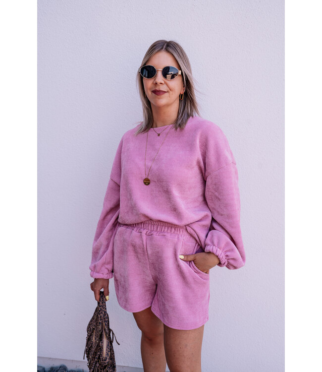 Corduroy set pink