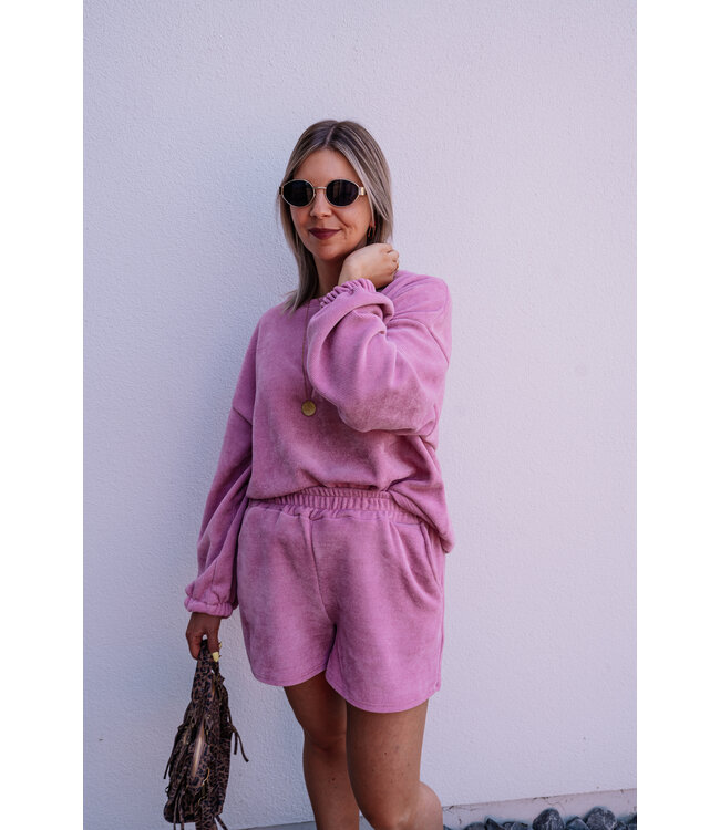 Corduroy set pink