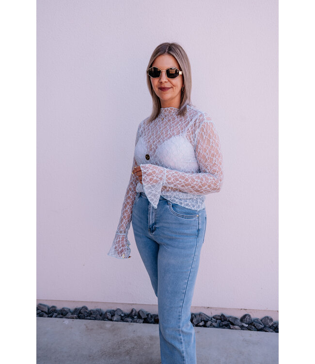 Lace top light blue