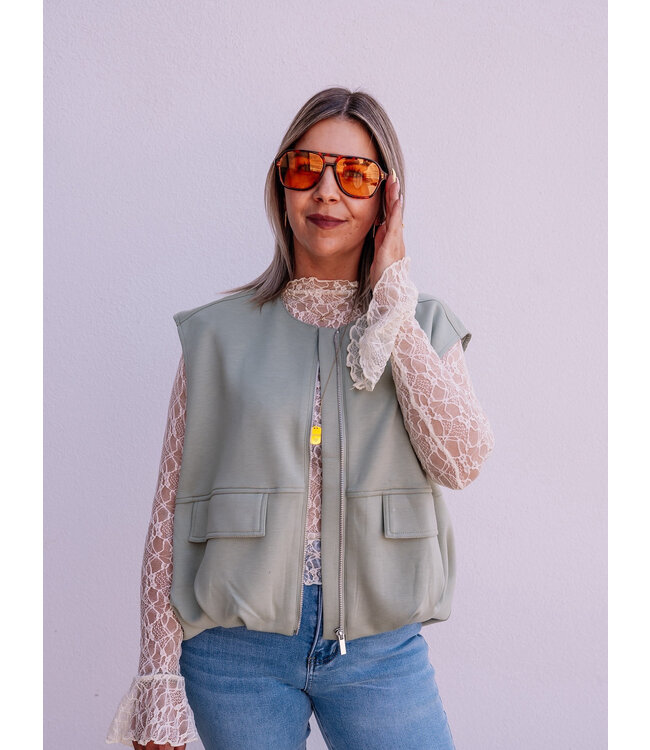 Cami cardigan soft green