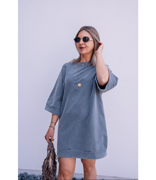 Sweater dress washed grey