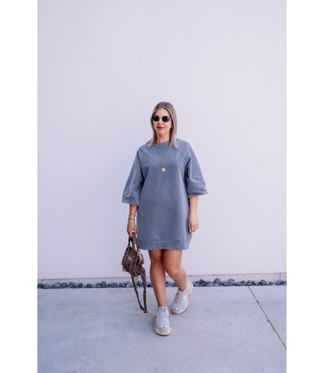 Sweater dress washed grey