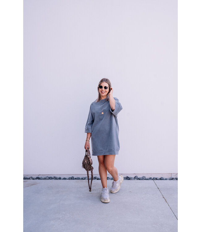 Sweater dress washed grey