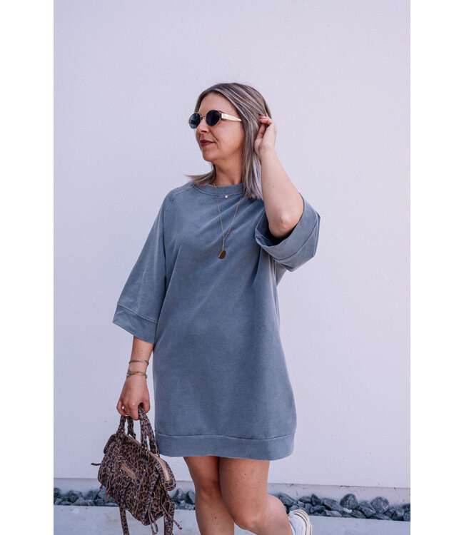 Sweater dress washed grey