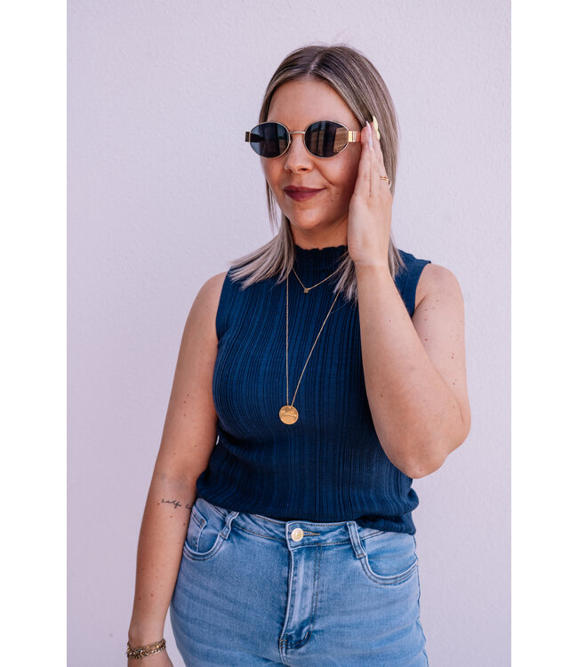 Basic ripped top navy