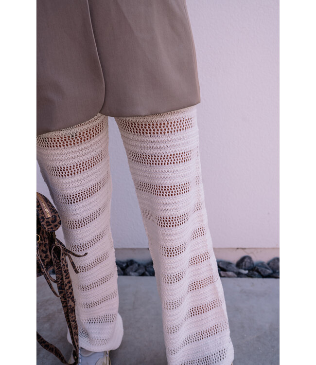 Crochet pants ecru