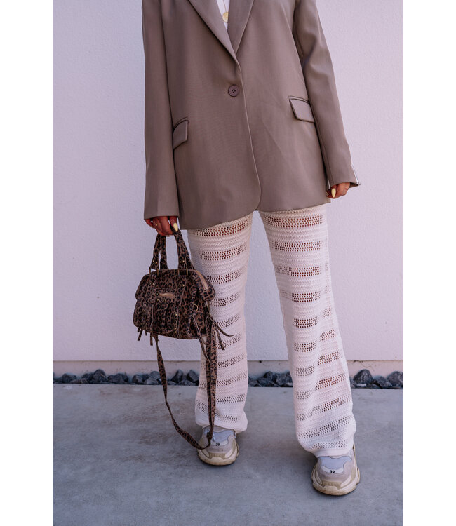 Crochet pants ecru