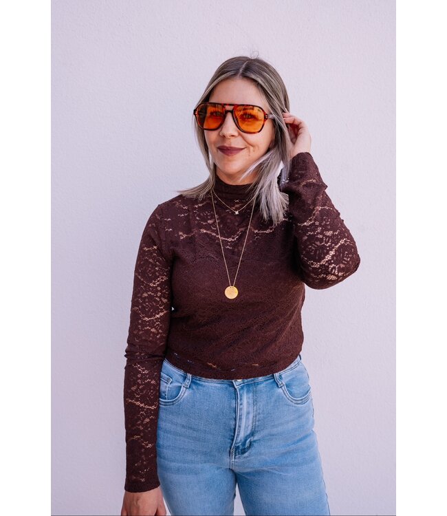 Lace top brown