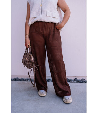 Crochet pants brown