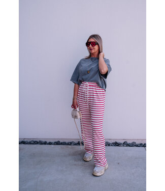 Striped pants fuchsia