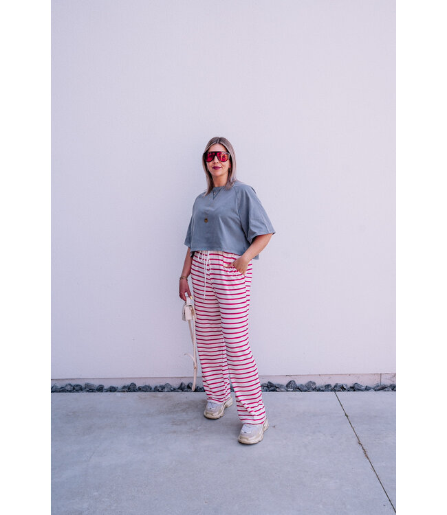 Striped pants fuchsia