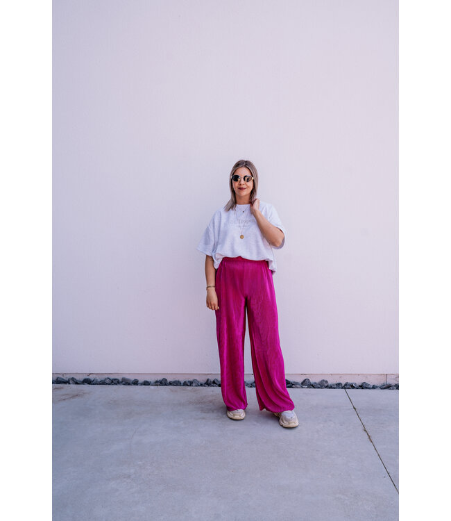 Ribbed pants fuchsia